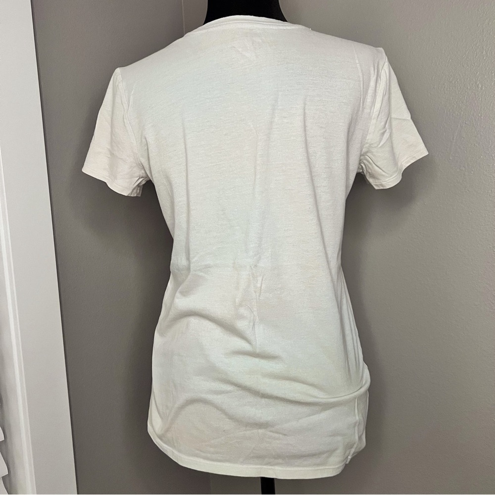 PINK Victoria’s Secret cream and silver short sleeve logo tshirt size small - Picture 3 of 5